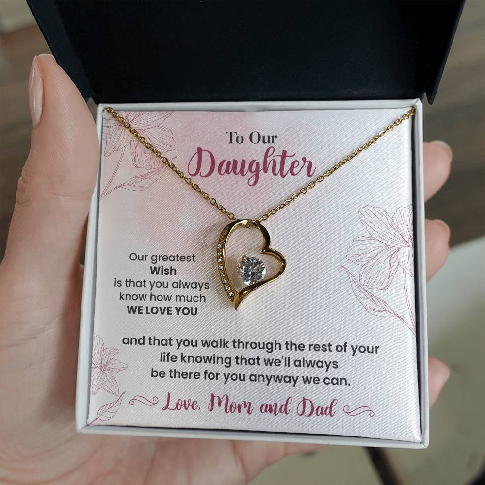 To Our Daughter Heartfelt Jewelry Gift Gift From Your Mom And Dad Caring Gift For Daughter Supportive Daughter Necklace Family Love Jewelry Gift Daughter's Journey Jewelry Best Wishes Jewelry Daughter's Strength Necklace Emotional Support Gift Warm Wishes