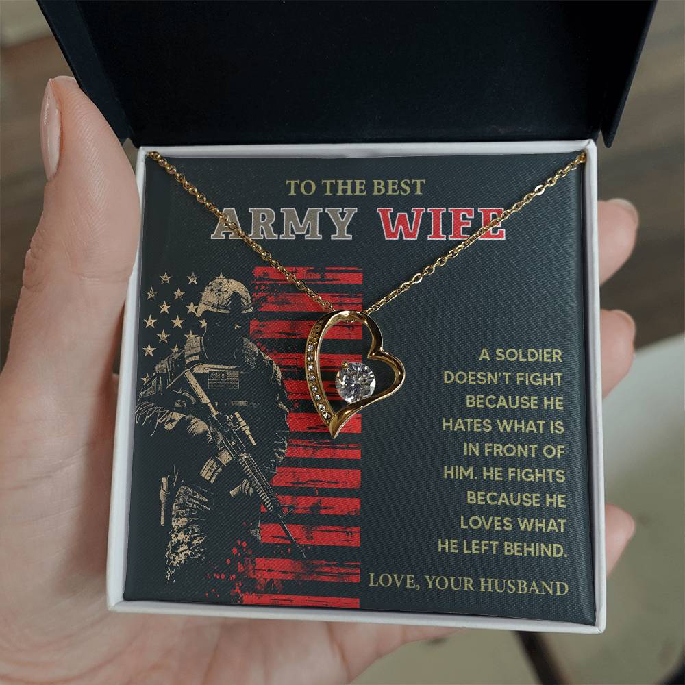 To the Best Army Wife  Best Army Wife Jewelry gift from husband Love and Support Necklace Emotional Support Jewelry Thank You Jewelry for Wives Unique Gift for Military Wives Romantic Gift for Army Wives My Beautiful Wife Jewelry Forever Together Necklace