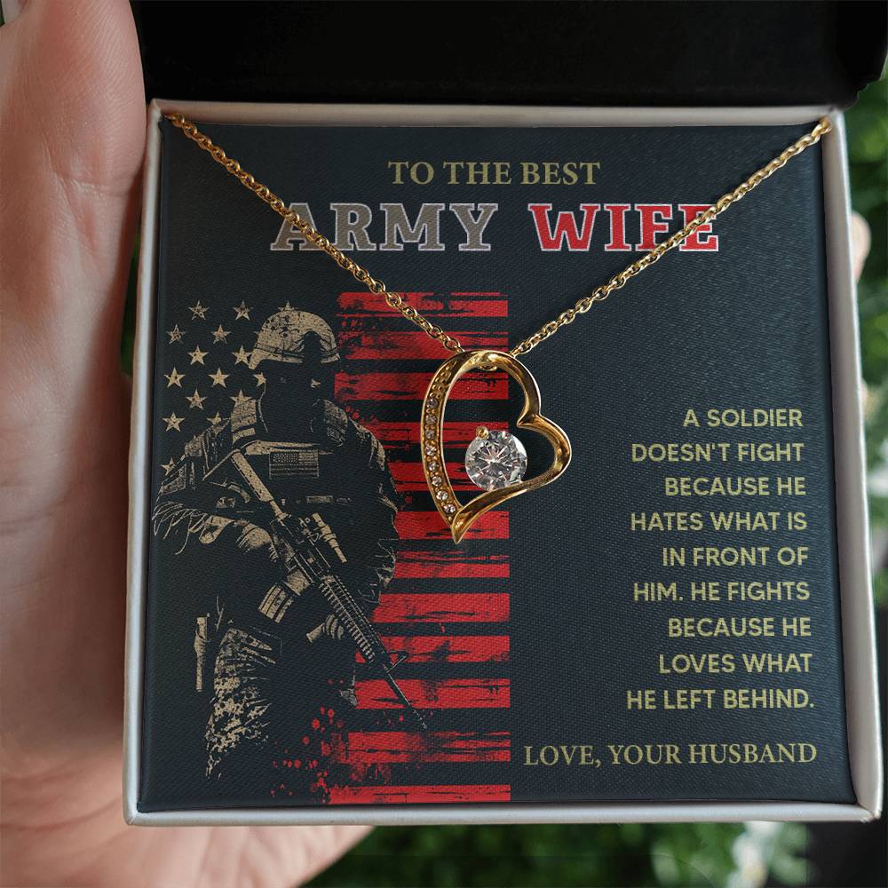 To the Best Army Wife  Best Army Wife Jewelry gift from husband Love and Support Necklace Emotional Support Jewelry Thank You Jewelry for Wives Unique Gift for Military Wives Romantic Gift for Army Wives My Beautiful Wife Jewelry Forever Together Necklace