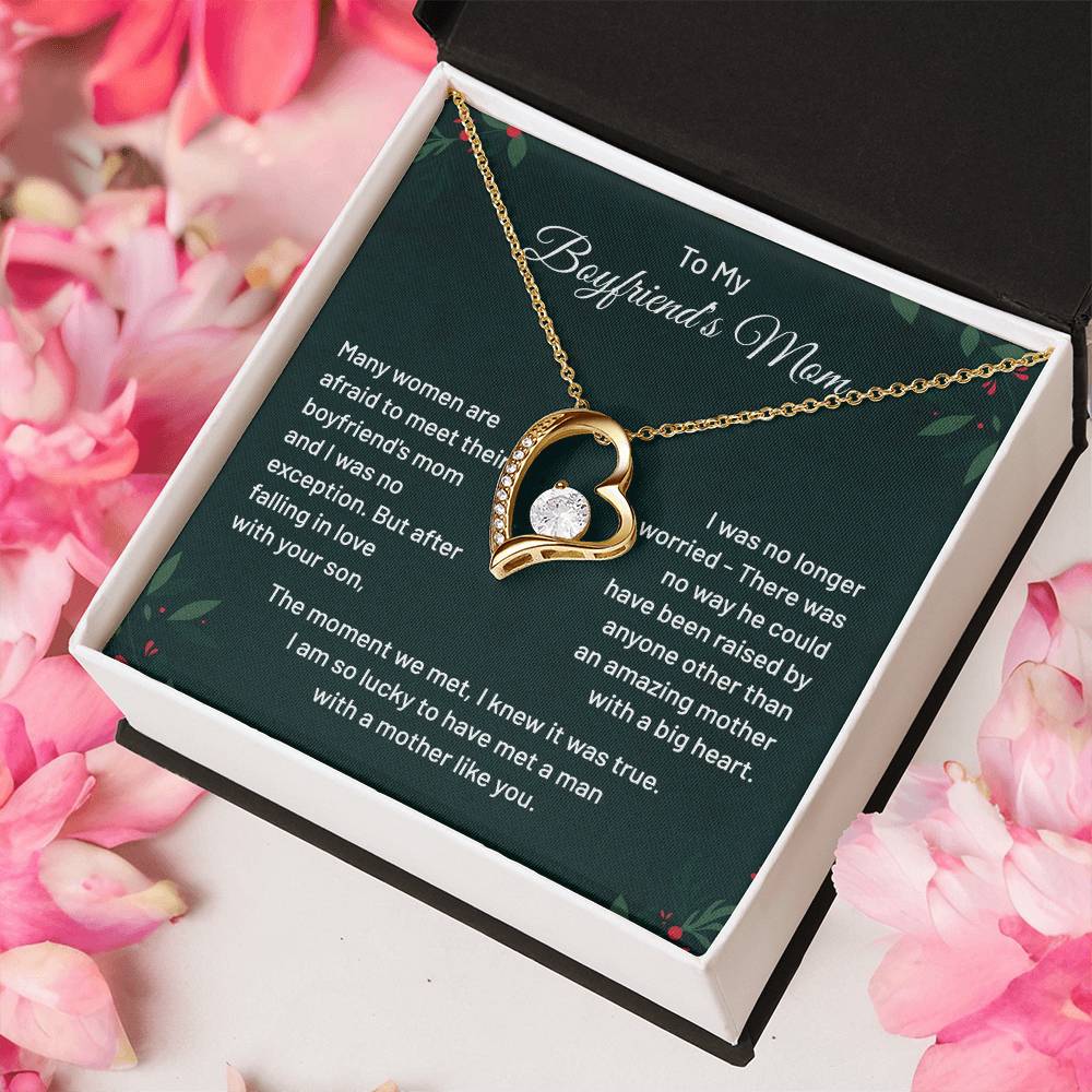 Boyfriend’s Mom Necklace Gift with Message Card