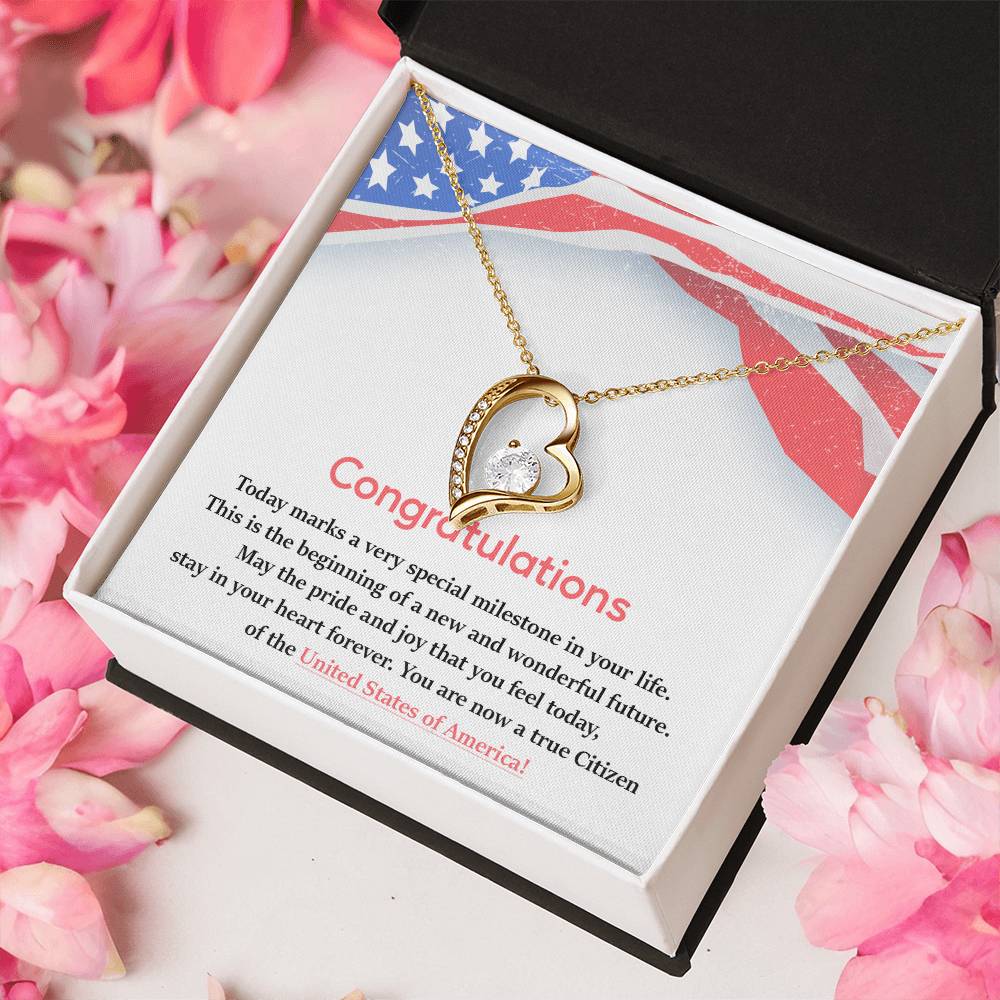 Congratulations Necklace For New U.s. Citizen Necklace For New U.s. Citizen Gift For New American Citizen Necklace With Citizenship Message Necklace For Official U.s. Citizen Gift For New U.s. Patriot Jewelry For New U.s. Citizen Jewelry For U.s.