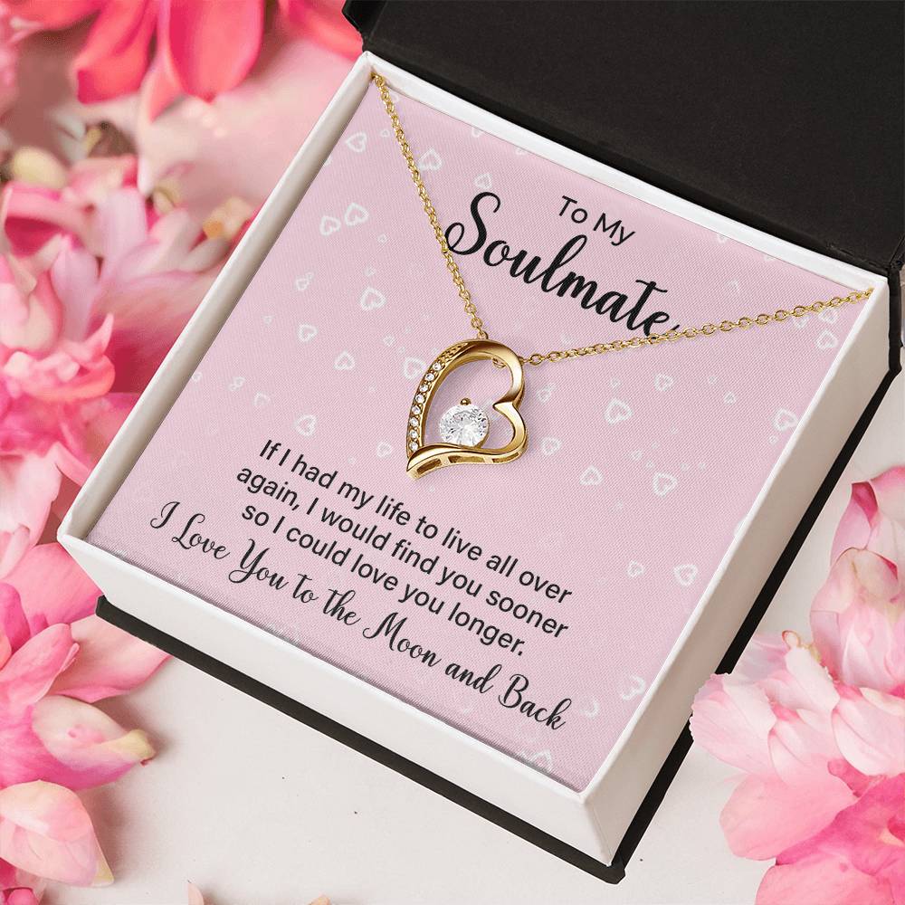 Soulmate Necklace Gift for Her with Message Card