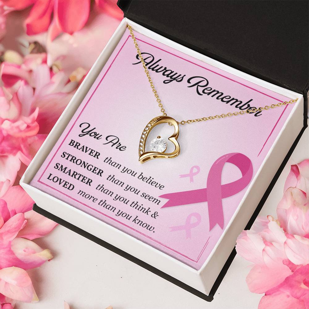 Breast Cancer Support Necklace with Card Gift Box
