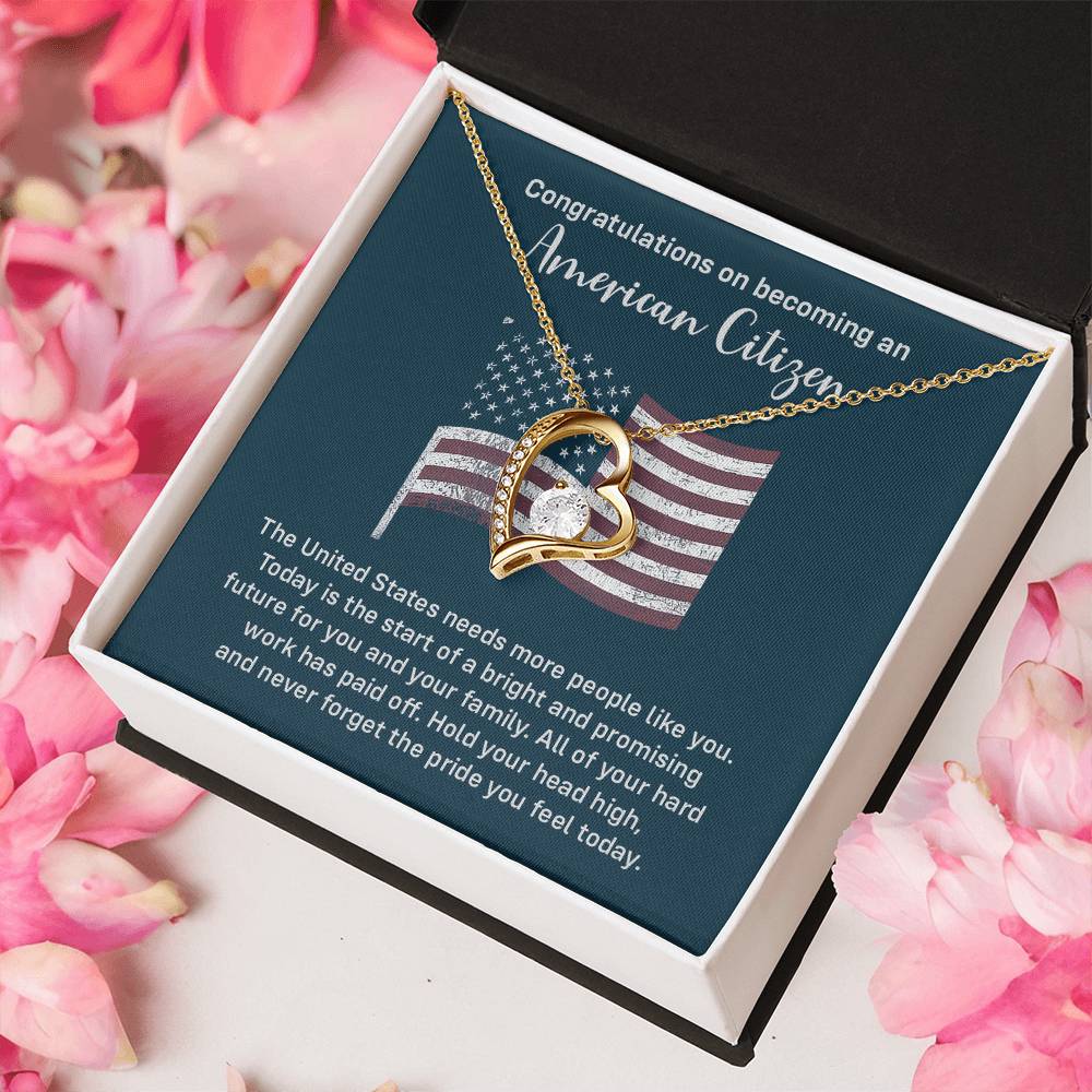 Congratulations Necklace For New American Citizen Necklace For New American Citizen Necklace With Citizenship Message Gift For New American Adventure Necklace For Pursuing Your Dreams Necklace For New Adventure As U.s. Citizen