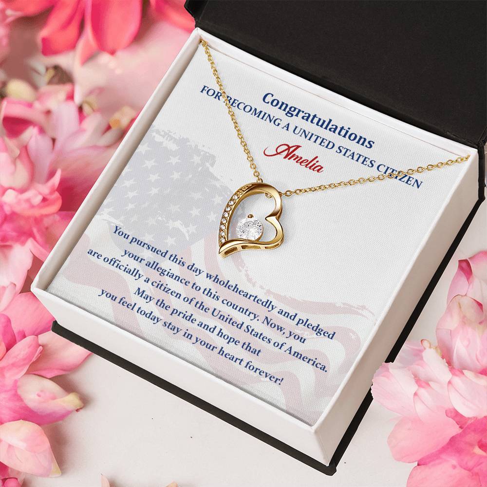 Congratulations Necklace For New U.s. Citizen Amelia Necklace For New U.s. Citizen Pledge Of Allegiance Necklace Gift For New U.s. Patriot U.s. Citizenship Success Necklace Gift For Citizenship Celebration Necklace For Proud New Citizen