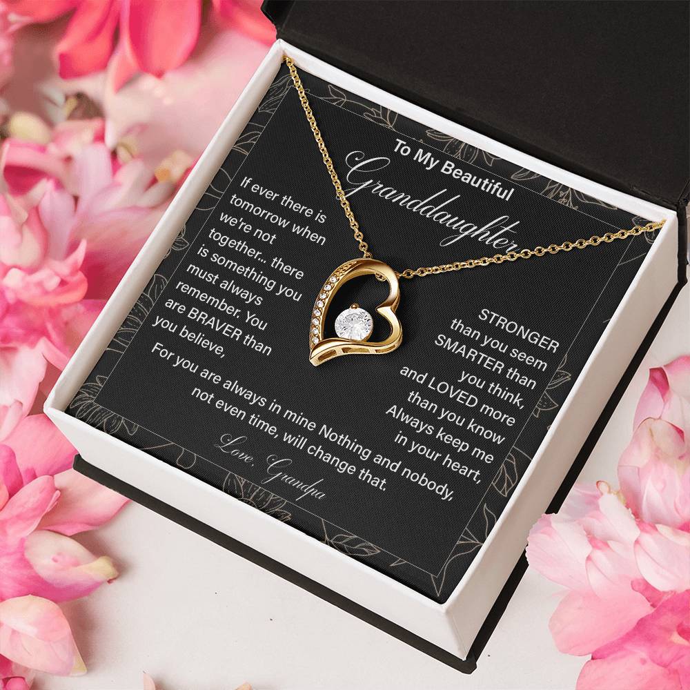 Granddaughter Necklace from Grandpa with Gift Card