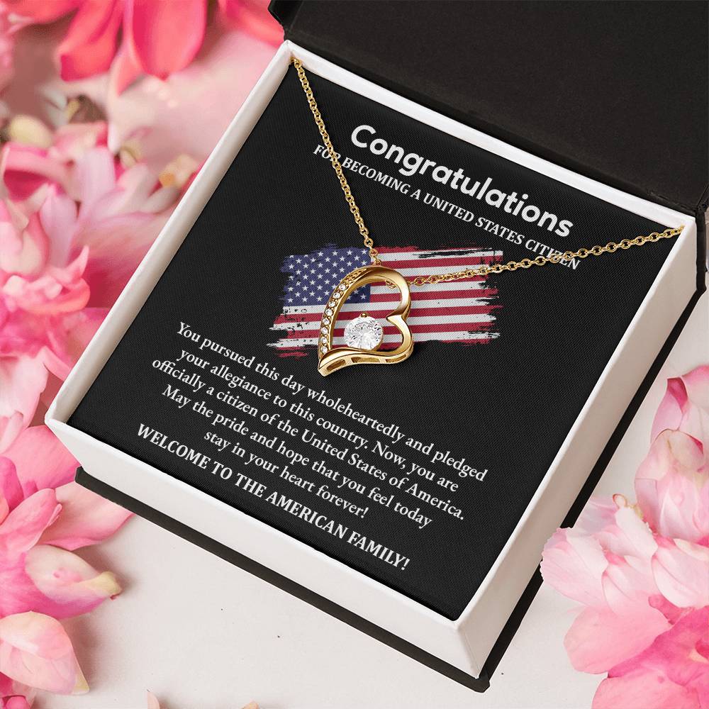 Congratulations Necklace For New U.s. Citizen Necklace For New U.s. Citizen Gift For U.s. Citizenship Success Necklace With Citizenship Message U.s. Citizenship Celebration Gift Jewelry For New U.s. Citizen Necklace For Citizenship Pledge