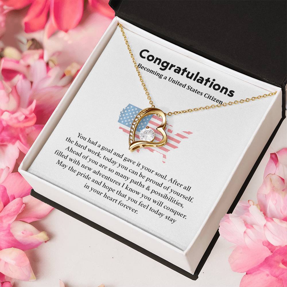 Congratulations Necklace For New U.s. Citizen  Necklace For New U.s. Citizen Gift For U.s. Citizenship Ceremony Necklace For Achieving U.s. Citizenship Jewelry For New U.s. Citizen Gift For U.s. Citizenship Achievement Necklace For U.S Citizenship Journey