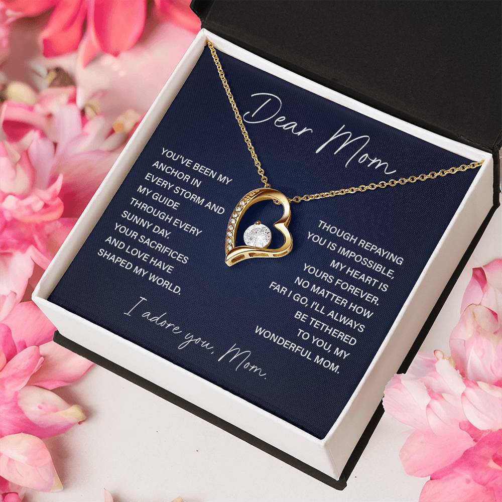 Dear Mom Mom Anchor Necklace Mother’s Love Gift Wedding Necklace Birthday Gift Necklace Guide Necklace Appreciation Pendant Anniversary Mom Gift Christmas Pendant Mom-child Bond Necklace Grandma Love Gift Valentine Necklace Gift