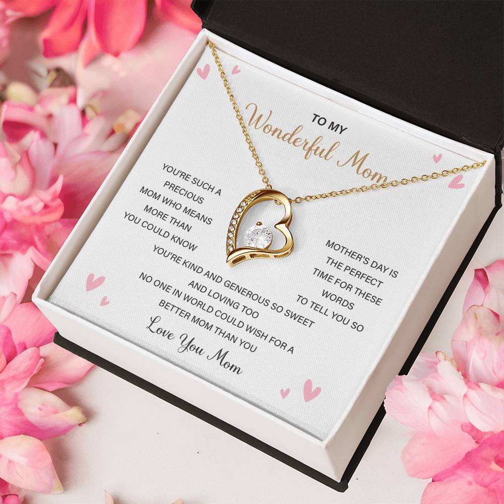 Love Shape Necklace Gift for Mom With Sweet Card & Box