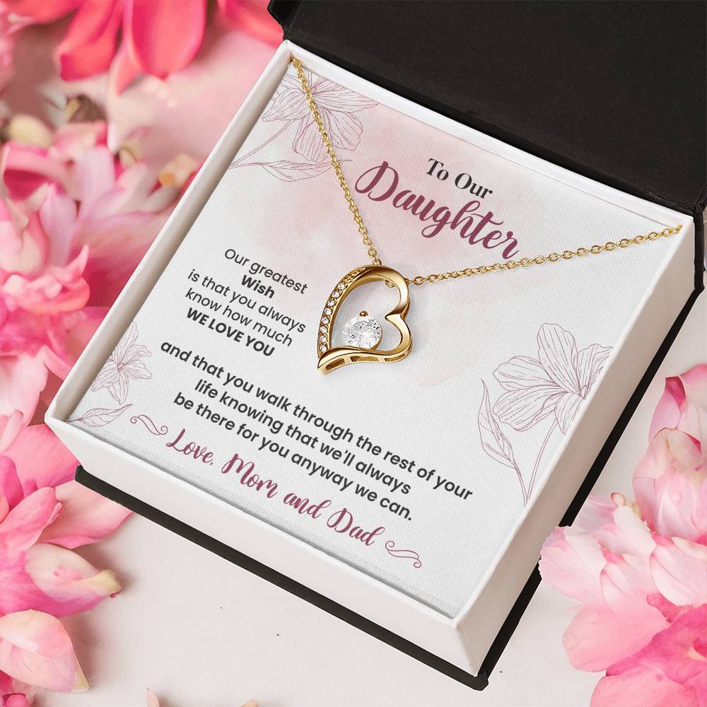 To Our Daughter Heartfelt Jewelry Gift Gift From Your Mom And Dad Caring Gift For Daughter Supportive Daughter Necklace Family Love Jewelry Gift Daughter's Journey Jewelry Best Wishes Jewelry Daughter's Strength Necklace Emotional Support Gift Warm Wishes