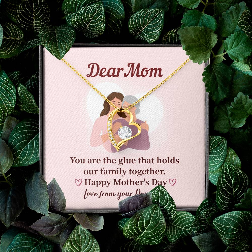 Dear Mom Family Glue Pendant Elegant Jewelry For A Mother’s Day Gift Sweet Gift For A Wonderful Woman Heartfelt Necklace Sentimental Jewelry Thank You Pendant Gift For A Special Mom Sweet Pendant For Family Love