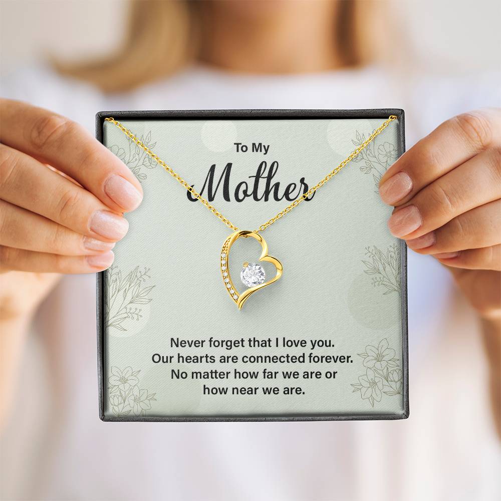 Heart Necklace Gift For Mom From Child With Message Card