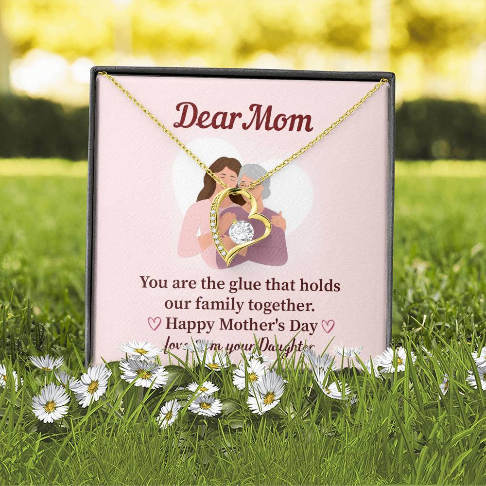 Dear Mom Family Glue Pendant Elegant Jewelry For A Mother’s Day Gift Sweet Gift For A Wonderful Woman Heartfelt Necklace Sentimental Jewelry Thank You Pendant Gift For A Special Mom Sweet Pendant For Family Love