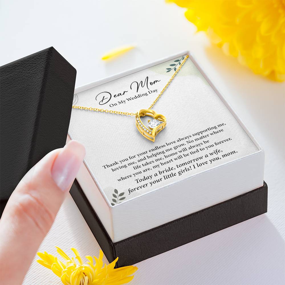 Dear Mom On My Wedding Day Heartfelt Necklace Gift From Daughter Dear Mom On My Wedding Day Mother Wedding Day Gift Sentimental Gift For Mother From Daughter Forever Your Little Girl Wedding Gift Gift For Mom On Daughter’s Wedding Day