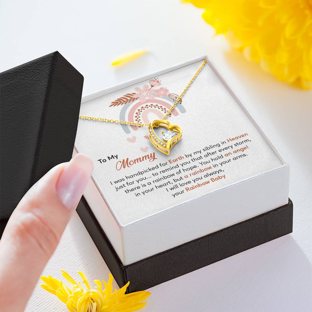 Rainbow Baby to Mom Necklace Gift with Message Card