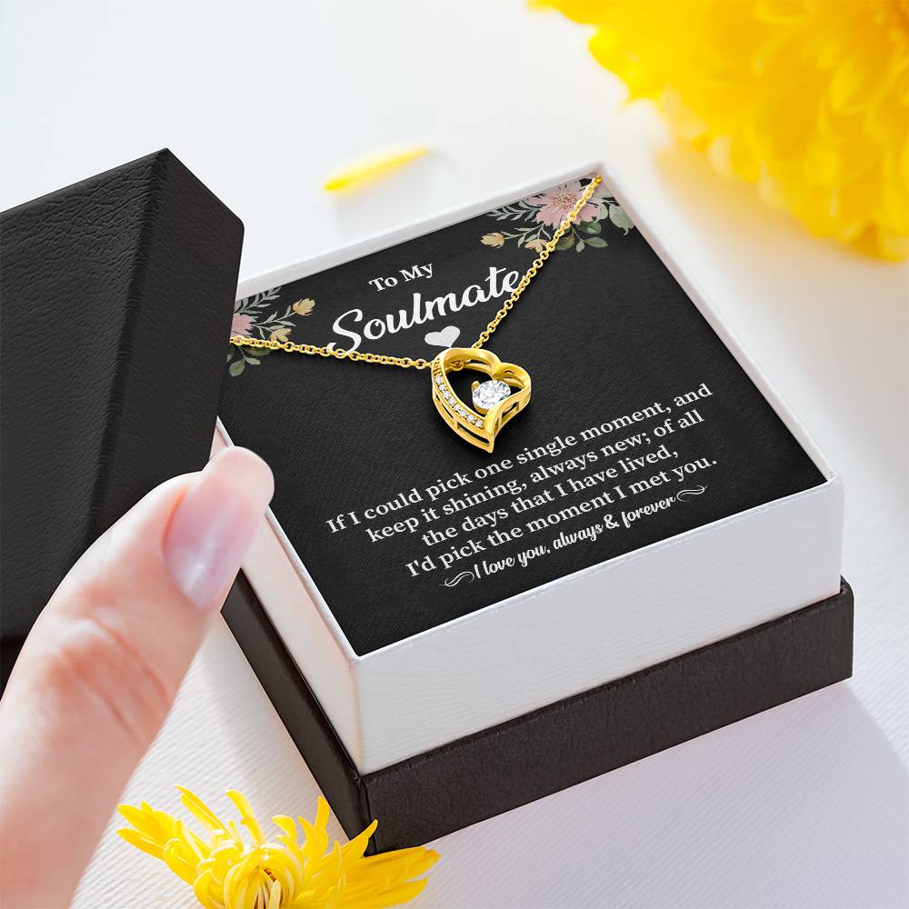 Soulmate Heart Necklace with Message Card & Gift Box
