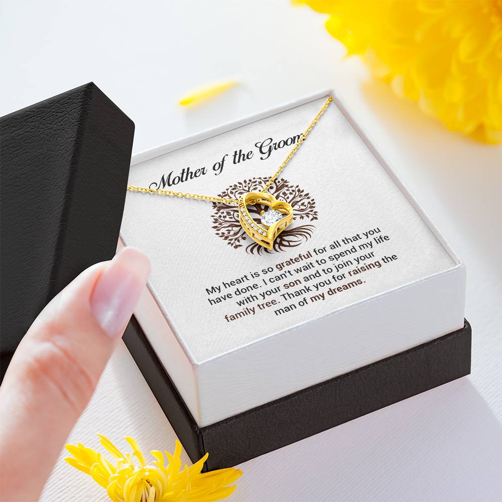 Mother of Groom Necklace Gift from Bride with Message Card