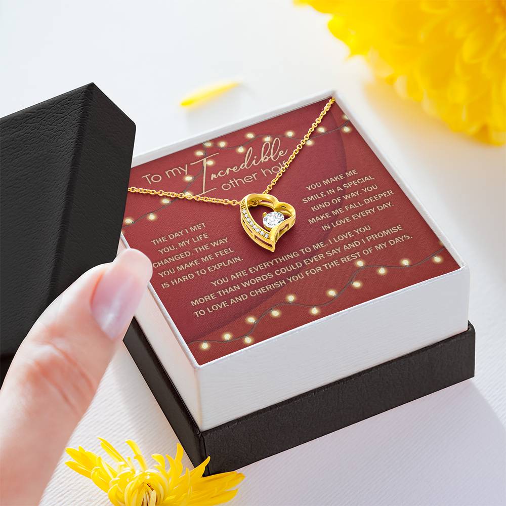Romantic Necklace Gift for Partner – Message Card & Box
