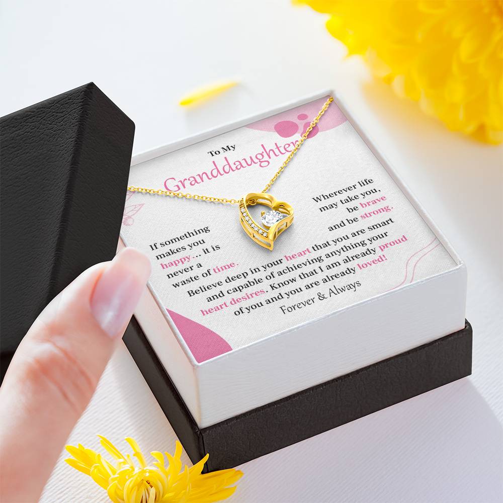 Encouraging Granddaughter Necklace with Heartfelt Message