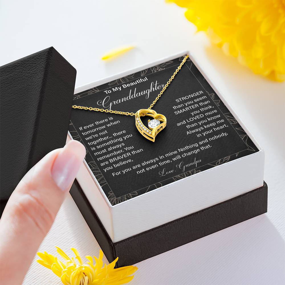Granddaughter Necklace from Grandpa with Gift Card
