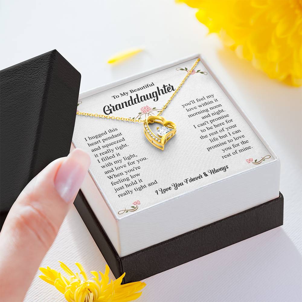 Granddaughter Necklace Gift with Love Message Card