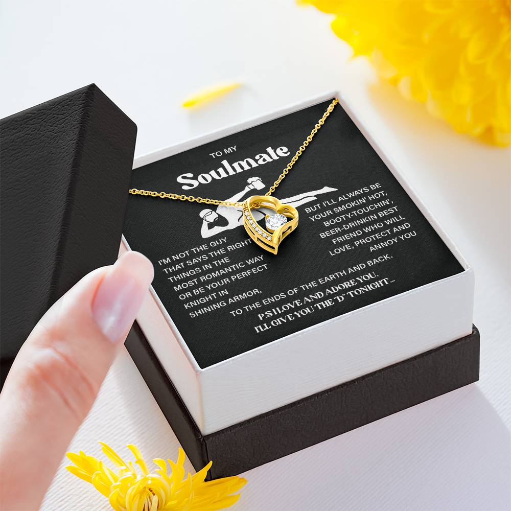 Funny Soulmate Necklace Gift – Message Card & Box