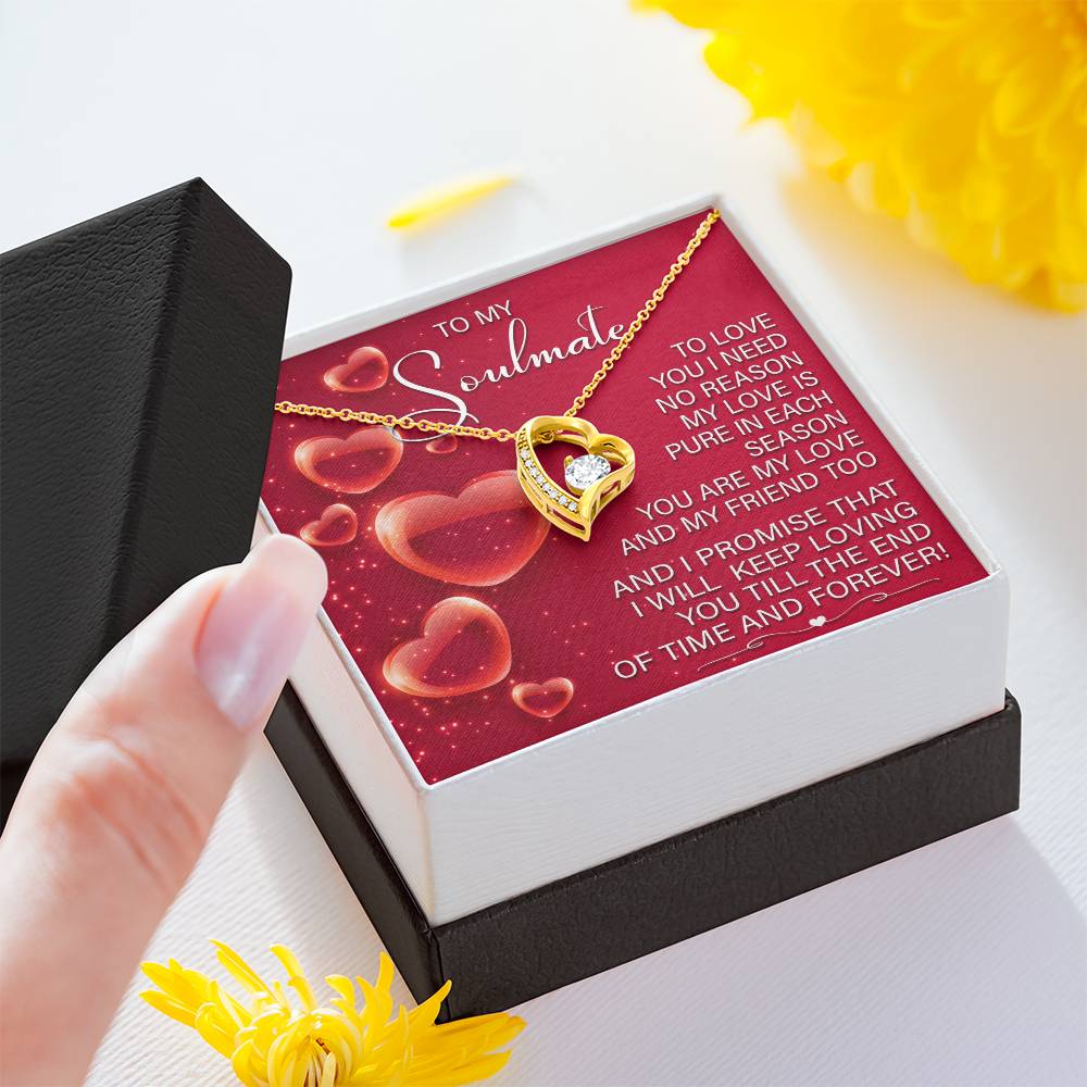 To My Soulmate Necklace Gift, Wife Girlfriend Soulmate Gift, Anniversary, Valentine's Day Birthday Gift, Soulmate Jewelry With Meaningful Message Card And Box.