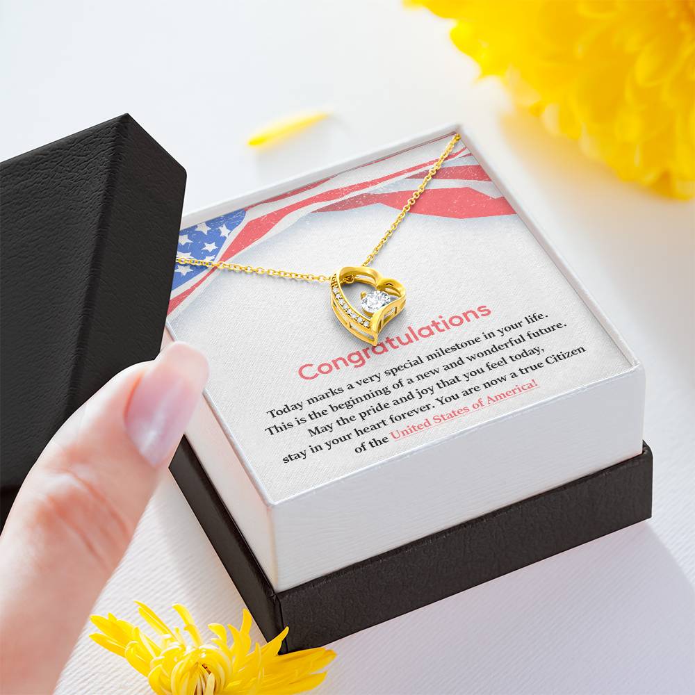 Congratulations Necklace For New U.s. Citizen Necklace For New U.s. Citizen Gift For New American Citizen Necklace With Citizenship Message Necklace For Official U.s. Citizen Gift For New U.s. Patriot Jewelry For New U.s. Citizen Jewelry For U.s.