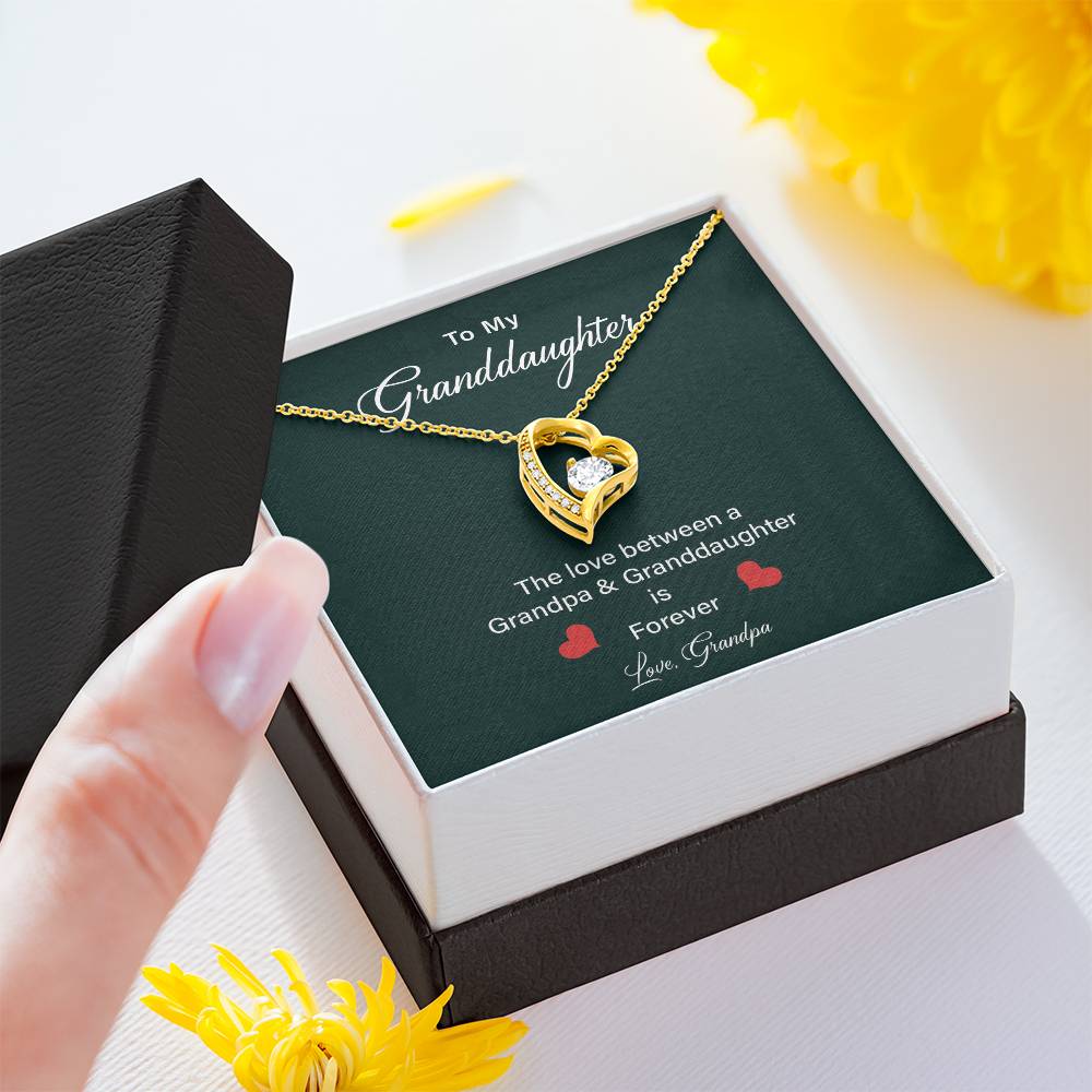 Granddaughter Heart Necklace from Grandpa – Gift Box