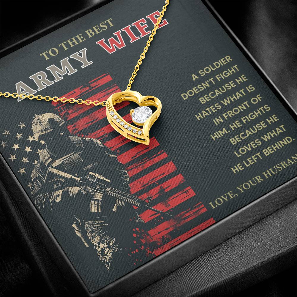 To the Best Army Wife  Best Army Wife Jewelry gift from husband Love and Support Necklace Emotional Support Jewelry Thank You Jewelry for Wives Unique Gift for Military Wives Romantic Gift for Army Wives My Beautiful Wife Jewelry Forever Together Necklace