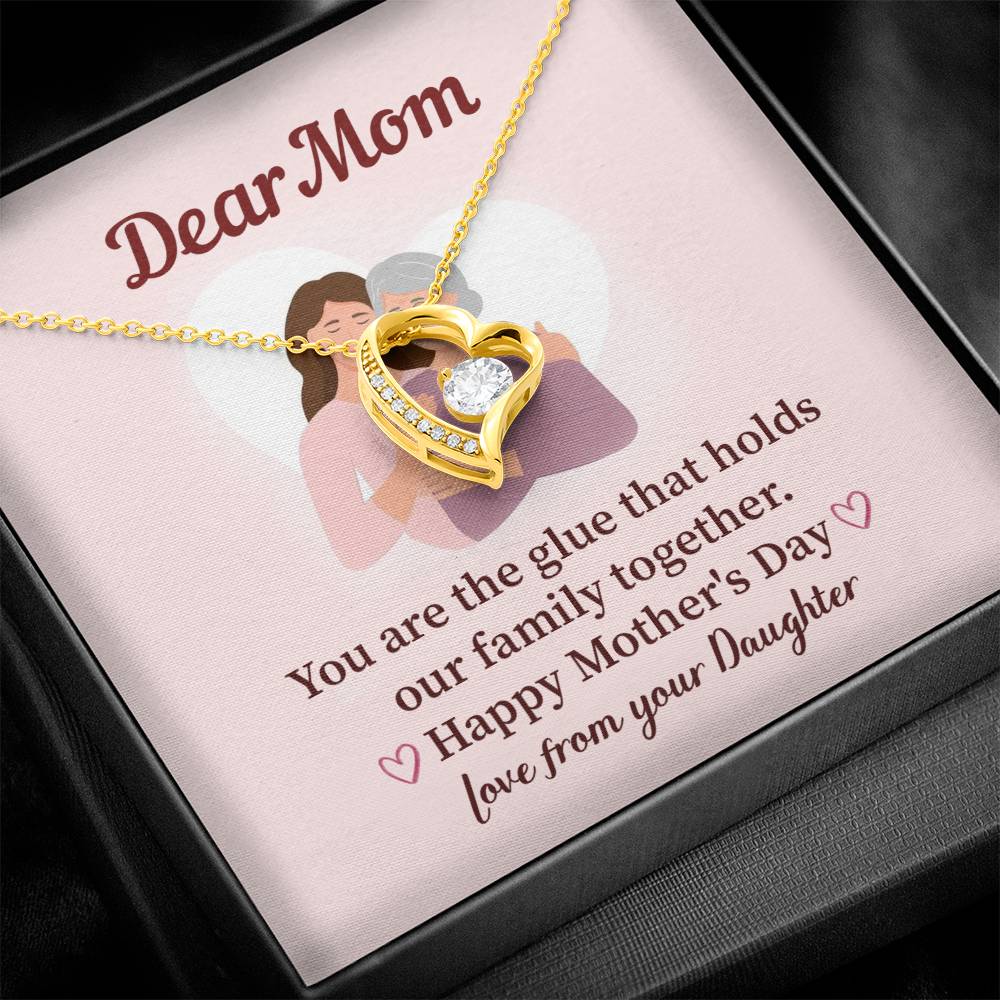 Dear Mom Family Glue Pendant Elegant Jewelry For A Mother’s Day Gift Sweet Gift For A Wonderful Woman Heartfelt Necklace Sentimental Jewelry Thank You Pendant Gift For A Special Mom Sweet Pendant For Family Love