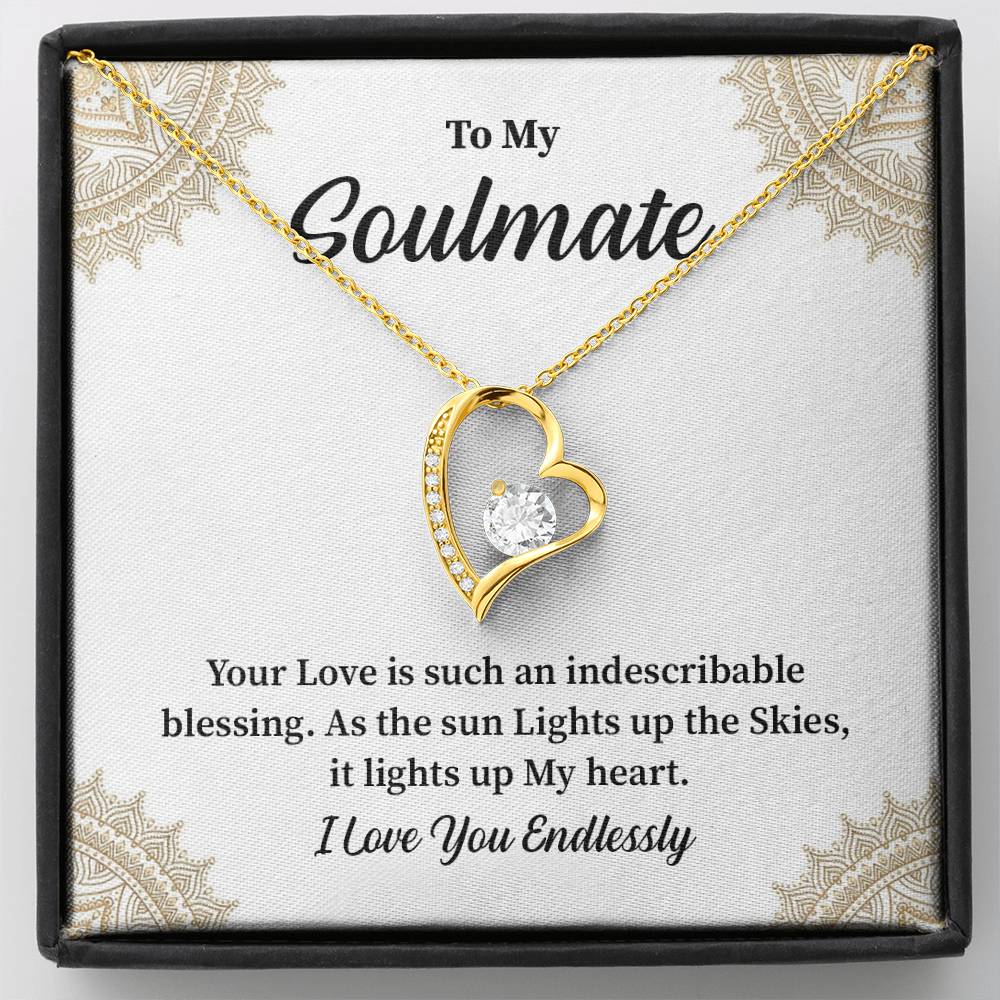 Soulmate Gift for Her with Heart Pendant Message