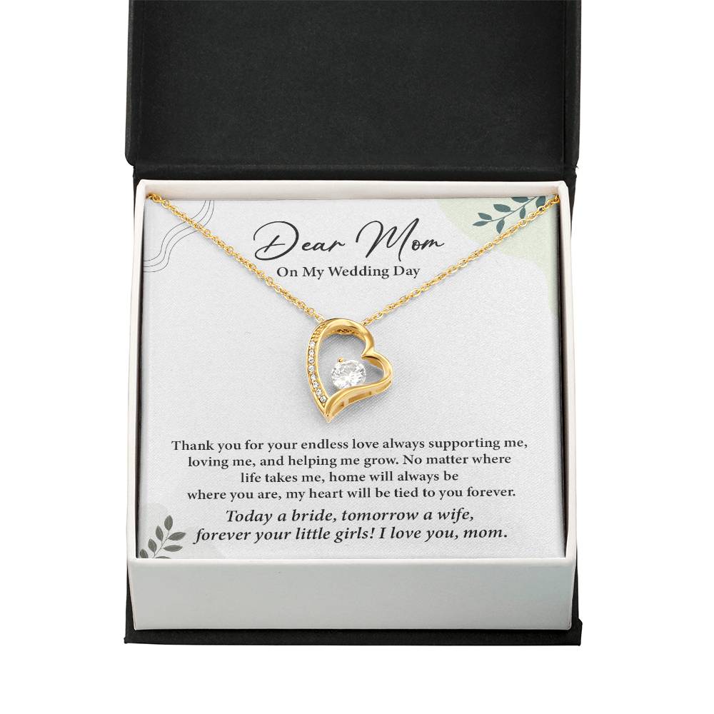 Dear Mom On My Wedding Day Heartfelt Necklace Gift From Daughter Dear Mom On My Wedding Day Mother Wedding Day Gift Sentimental Gift For Mother From Daughter Forever Your Little Girl Wedding Gift Gift For Mom On Daughter’s Wedding Day