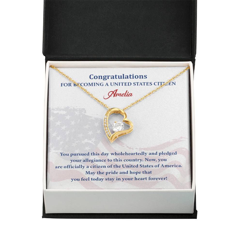 Congratulations Necklace For New U.s. Citizen Amelia Necklace For New U.s. Citizen Pledge Of Allegiance Necklace Gift For New U.s. Patriot U.s. Citizenship Success Necklace Gift For Citizenship Celebration Necklace For Proud New Citizen