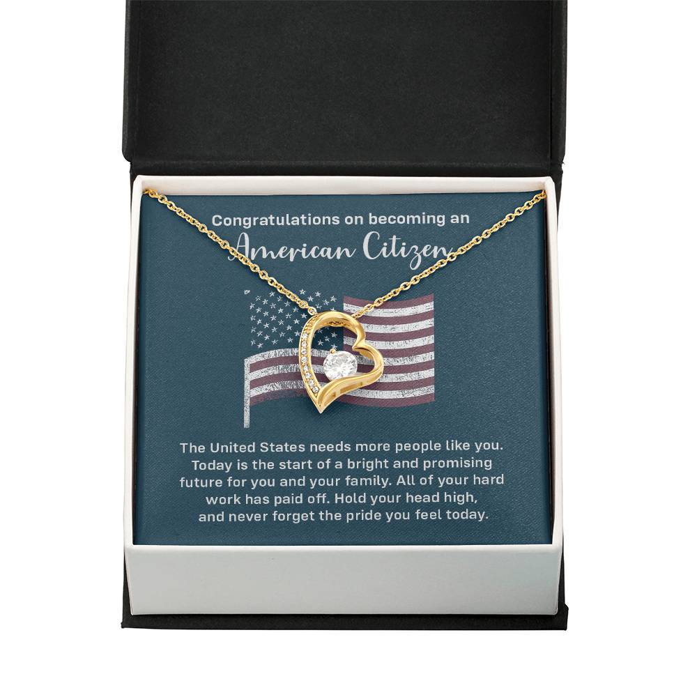 Congratulations Necklace For New American Citizen Necklace For New American Citizen Necklace With Citizenship Message Gift For New American Adventure Necklace For Pursuing Your Dreams Necklace For New Adventure As U.s. Citizen