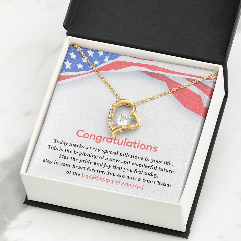 Congratulations Necklace For New U.s. Citizen Necklace For New U.s. Citizen Gift For New American Citizen Necklace With Citizenship Message Necklace For Official U.s. Citizen Gift For New U.s. Patriot Jewelry For New U.s. Citizen Jewelry For U.s.