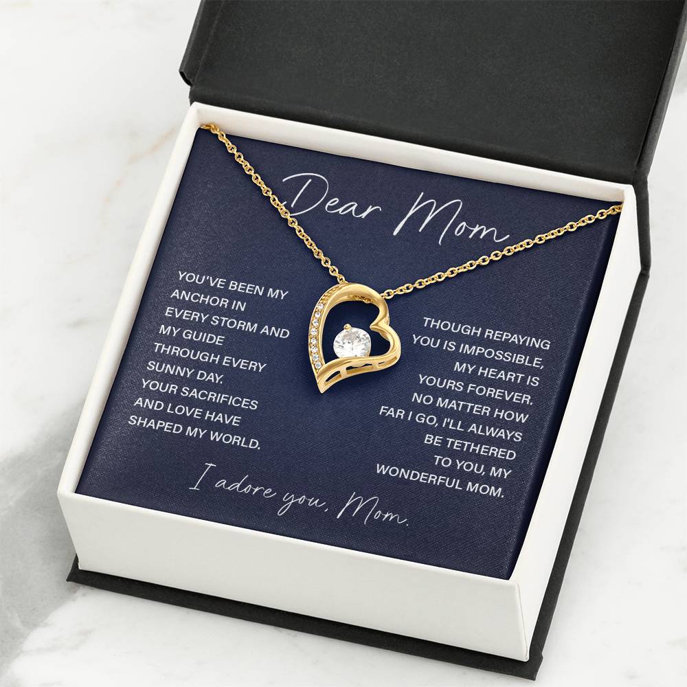 Dear Mom Mom Anchor Necklace Mother’s Love Gift Wedding Necklace Birthday Gift Necklace Guide Necklace Appreciation Pendant Anniversary Mom Gift Christmas Pendant Mom-child Bond Necklace Grandma Love Gift Valentine Necklace Gift