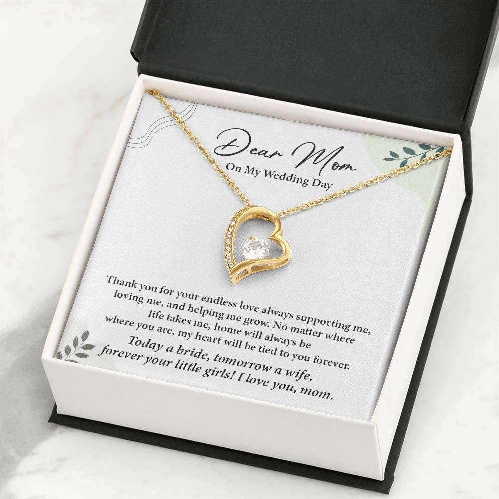 Dear Mom On My Wedding Day Heartfelt Necklace Gift From Daughter Dear Mom On My Wedding Day Mother Wedding Day Gift Sentimental Gift For Mother From Daughter Forever Your Little Girl Wedding Gift Gift For Mom On Daughter’s Wedding Day