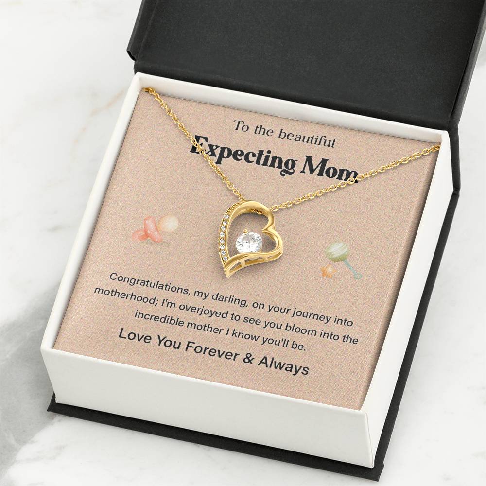 To The Beautiful Expecting Mom, Beautiful Expecting Mom Necklace Gift Best Necklace Gift For Expecting Mother Journey Into Motherhood Necklace Gift Necklace With Heartfelt Message Thoughtful Necklace Gift Best Mother’s Day Necklace Gift