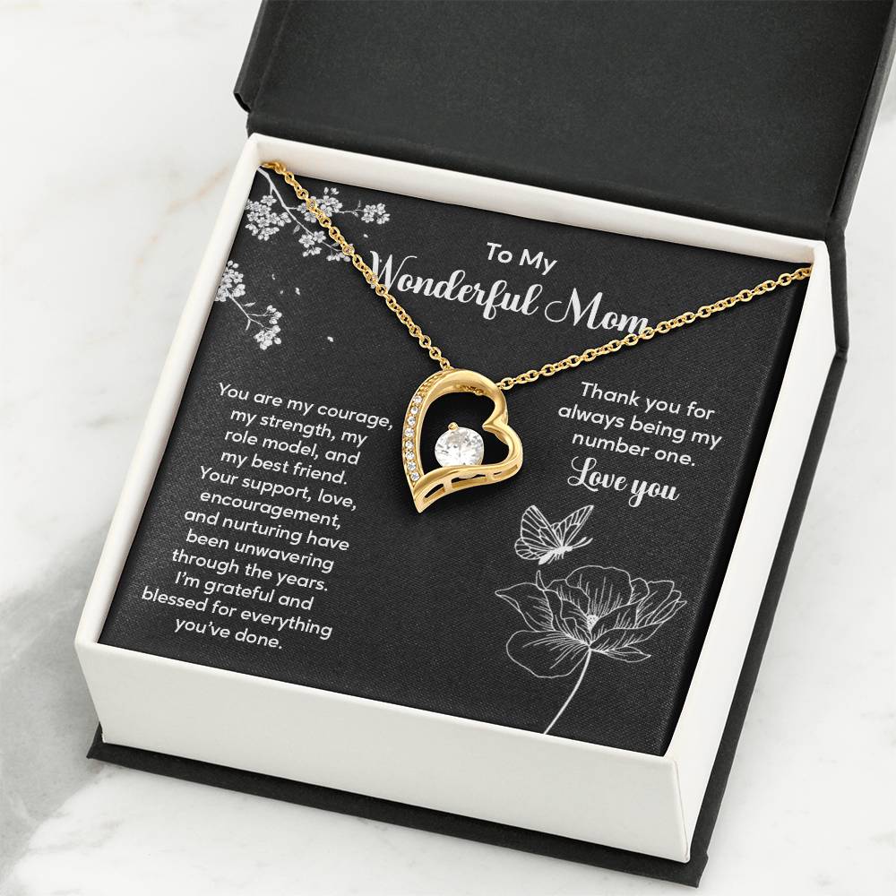 To My Wonderful Mom Elegant Jewelry Thoughtful Necklace For Family Love Sweet Gift For A Best Friend Heartfelt Necklace For Support And Care Sentimental Jewelry Thank You Pendant Beautiful Necklace Loving Gift For A Best Friend Loving Jewelry For Support