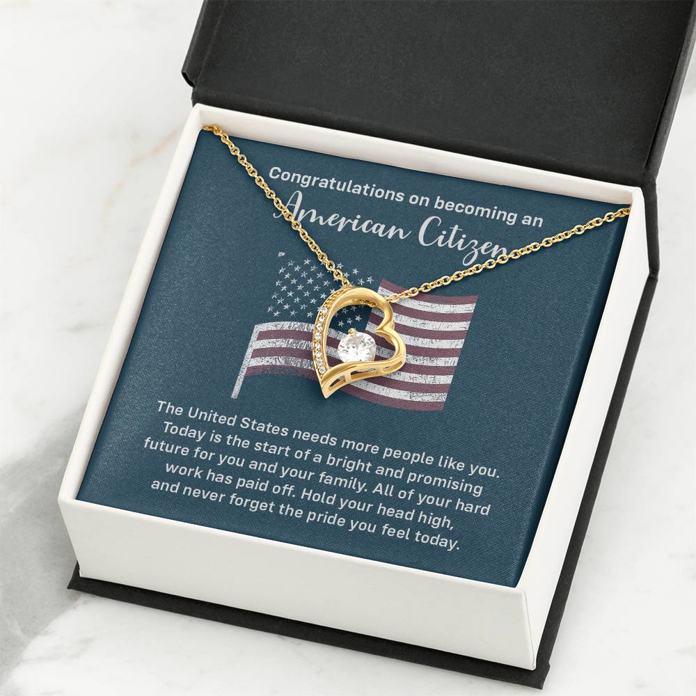 Congratulations Necklace For New American Citizen Necklace For New American Citizen Necklace With Citizenship Message Gift For New American Adventure Necklace For Pursuing Your Dreams Necklace For New Adventure As U.s. Citizen