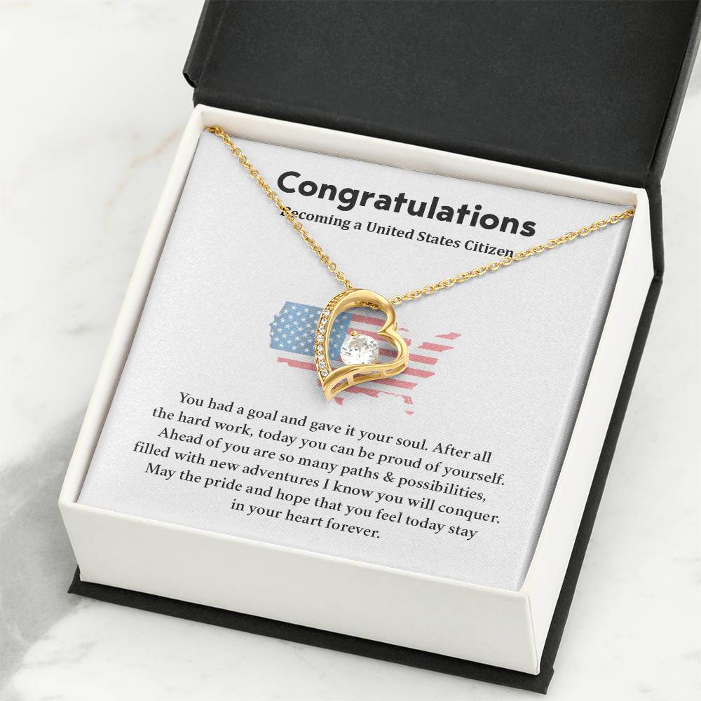 Congratulations Necklace For New U.s. Citizen  Necklace For New U.s. Citizen Gift For U.s. Citizenship Ceremony Necklace For Achieving U.s. Citizenship Jewelry For New U.s. Citizen Gift For U.s. Citizenship Achievement Necklace For U.S Citizenship Journey