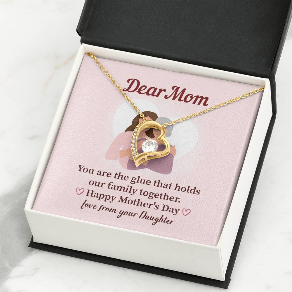 Dear Mom Family Glue Pendant Elegant Jewelry For A Mother’s Day Gift Sweet Gift For A Wonderful Woman Heartfelt Necklace Sentimental Jewelry Thank You Pendant Gift For A Special Mom Sweet Pendant For Family Love