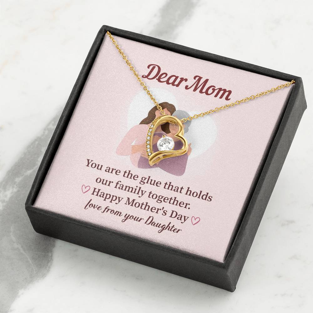 Dear Mom Family Glue Pendant Elegant Jewelry For A Mother’s Day Gift Sweet Gift For A Wonderful Woman Heartfelt Necklace Sentimental Jewelry Thank You Pendant Gift For A Special Mom Sweet Pendant For Family Love