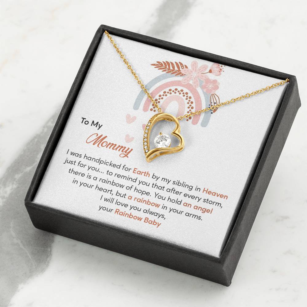 Rainbow Baby to Mom Necklace Gift with Message Card