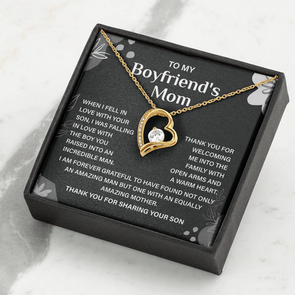 Boyfriend’s Mom Necklace Gift – Heartfelt Message Box