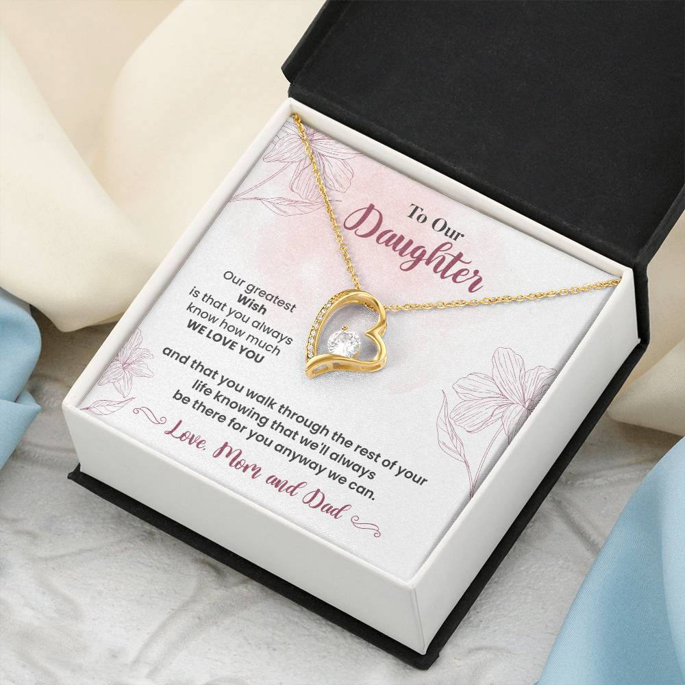 To Our Daughter Heartfelt Jewelry Gift Gift From Your Mom And Dad Caring Gift For Daughter Supportive Daughter Necklace Family Love Jewelry Gift Daughter's Journey Jewelry Best Wishes Jewelry Daughter's Strength Necklace Emotional Support Gift Warm Wishes