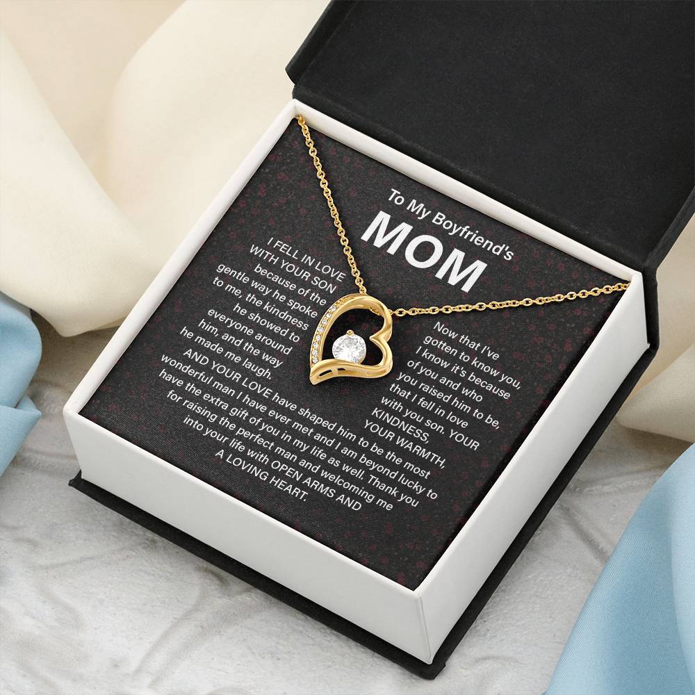 Boyfriend’s Mom Necklace Gift with Heart Pendant