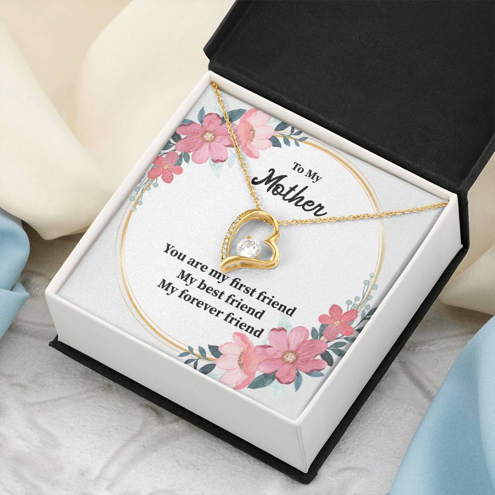 Mother Necklace Gift – First & Forever Friend Card